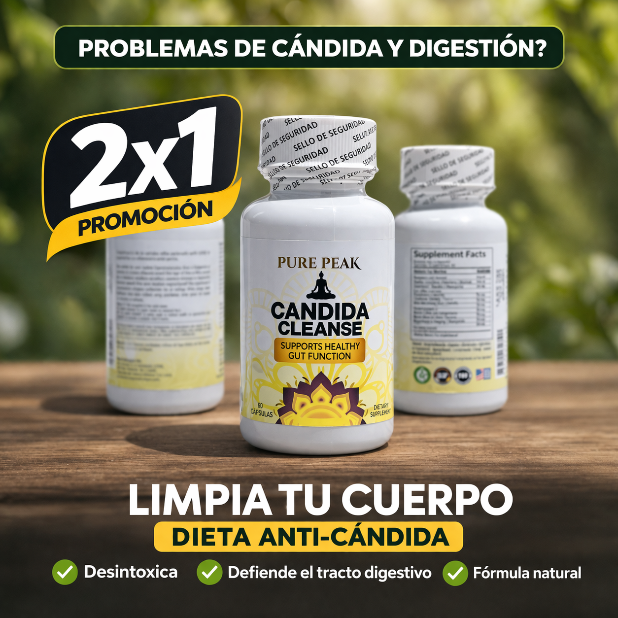 Cándida Cleanse 2x1: Dile adiós a la hinchazón y cuida tu intestino
